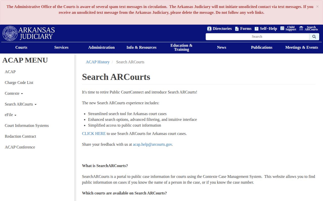 Grant County arrest follow-up through Arkansas CourtConnect