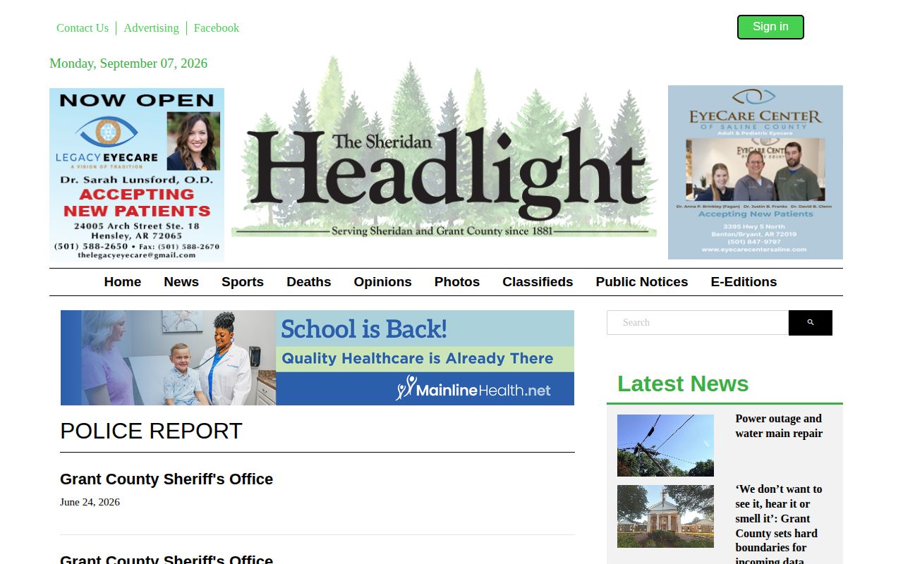 Grant County arrests in the Sheridan Headlight police report archive